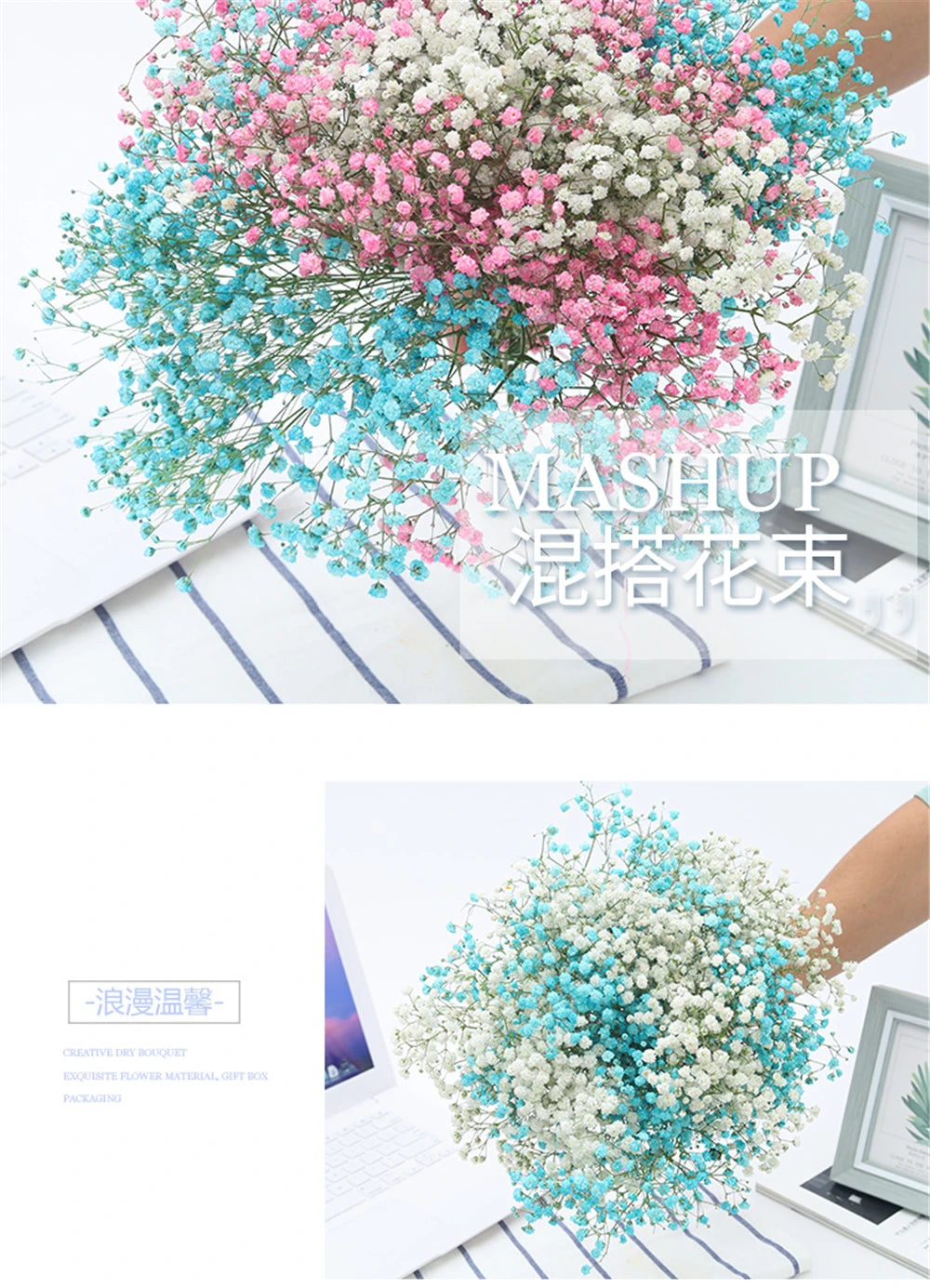40-50cm Natural Fresh Dried Flowers Gypsophila paniculata,Baby's Breath Flower bouquets,gift & Wedding Decoration,Home Decor