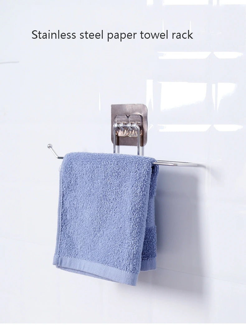 Adhesive Toilet Paper Holder for Bathroom Kitchen Organizer Towel Roll RackHanging Storage Stand Napkin Dispenser WC Accessories