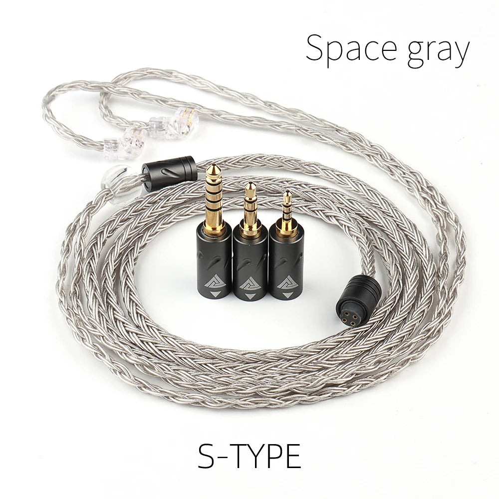 QKZ Q1 MAX 16 Stand 352 Cores OFC Silver Plated MMCX QDC KZ C Pin Earphone Upgrade Cable for QKZ HBB ZXT AS16 PRO ZSN PRO X PR1