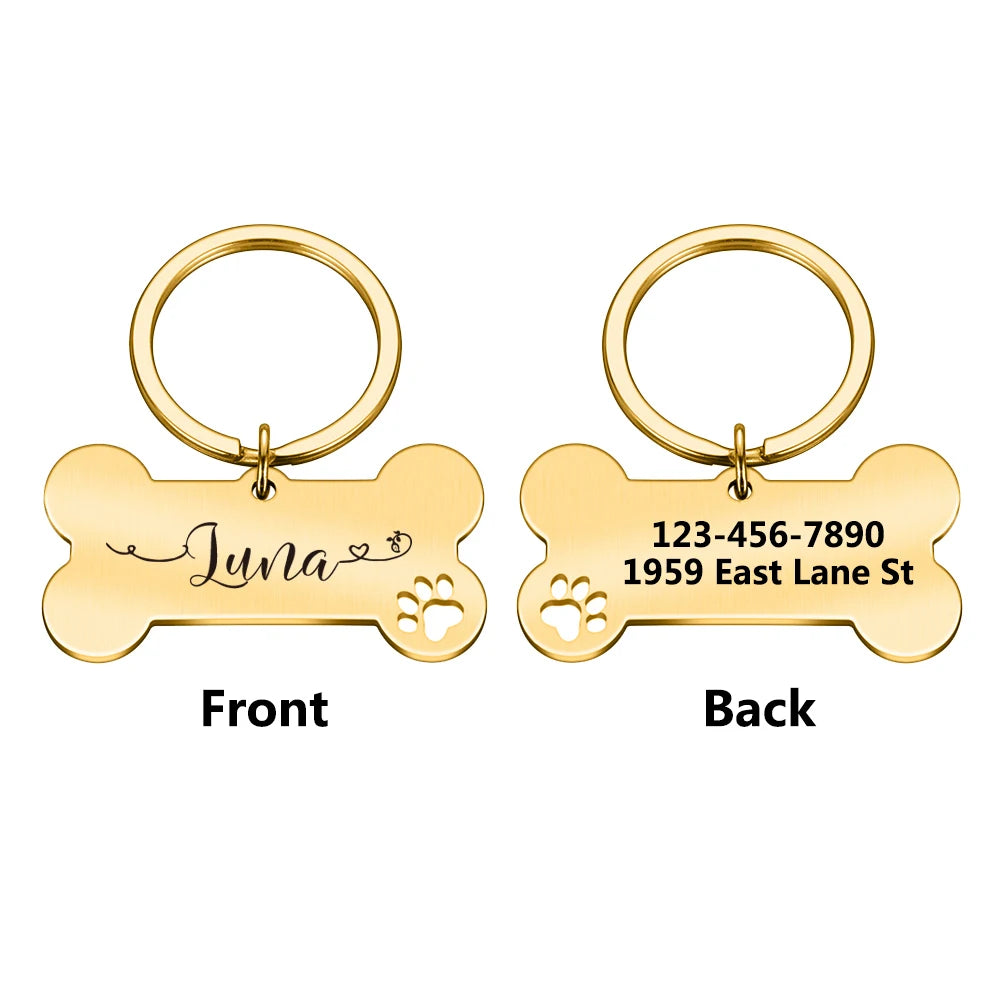 1pc Creative Custom Text The name of the love wavy line Personalized Dog Tags Customized Dog Collar With Name For Dog Tag Name