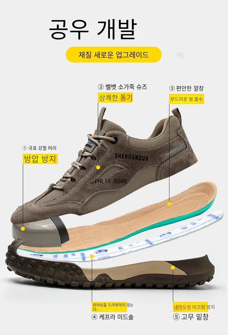 Fashion Steel Toe Cap Shoes For Men Anti Scalding Anti Smashing Wrok Safety Boots And Anti Puncture Protective Male Footwear