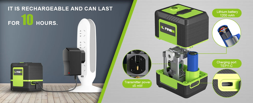 Lfine Laser Level 2 Lines Cross Green Level Laser Horizontal Vertical Nivel Laser automatic 360°Self-Leveling laser level Tools