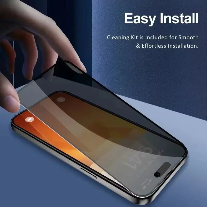 5Pcs Full Cover Privacy Screen Protector For iPhone 16 11 12 13 14 Pro Max Mini 8K Anti-spy Glass For iPhone 15 17 PRO XR XS MAX