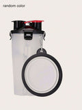 1set-Portable 2-in-1 dog water bottle with folding bowl, leak proof outdoor pet water dispenser