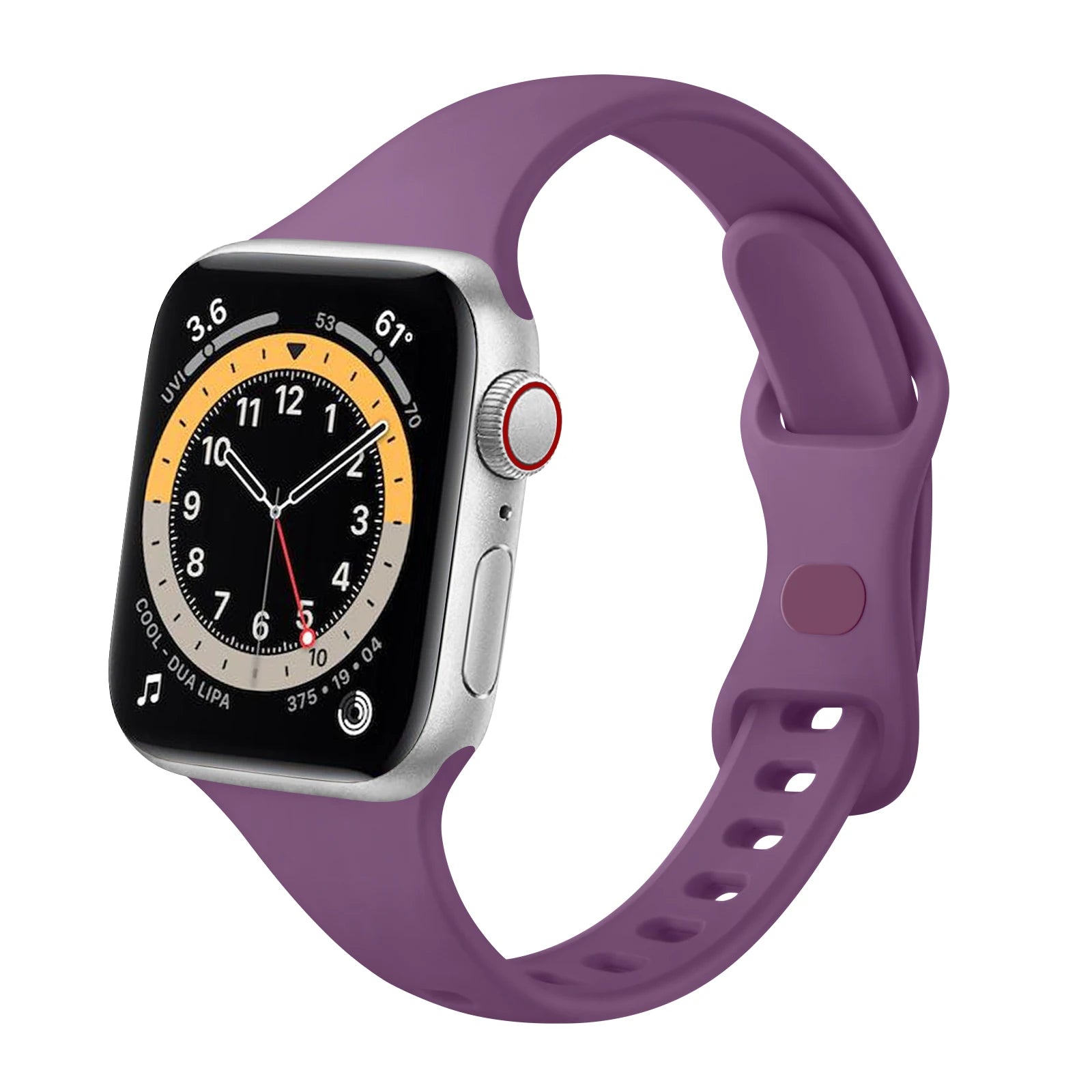 Silicone Slim Band For Apple Watch Band 49mm 46mm 45mm 41mm 44mm 40mm 38mm Strap Watchband Bracelet For iWatch 10 8 9 7 5 4 3 2