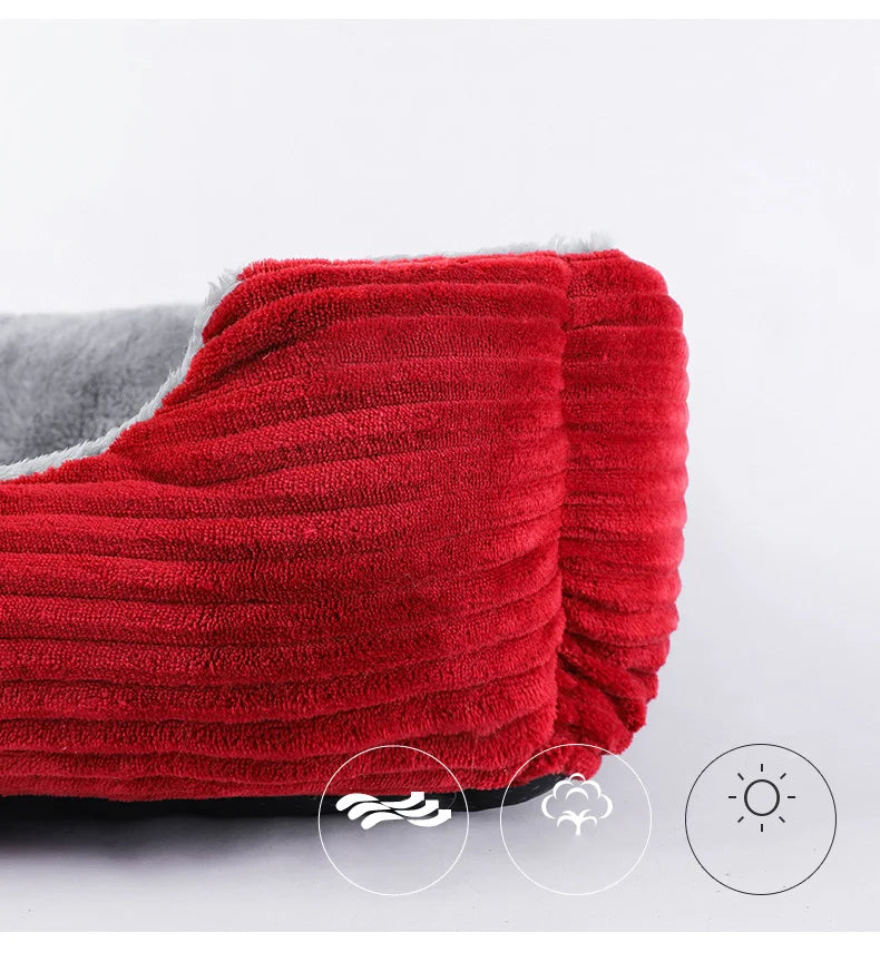 Plush Dog Bed Rectangle Kennel Cat Puppy Sofa Bed Pet House Winter Warm Beds Cushion for Small Dogs