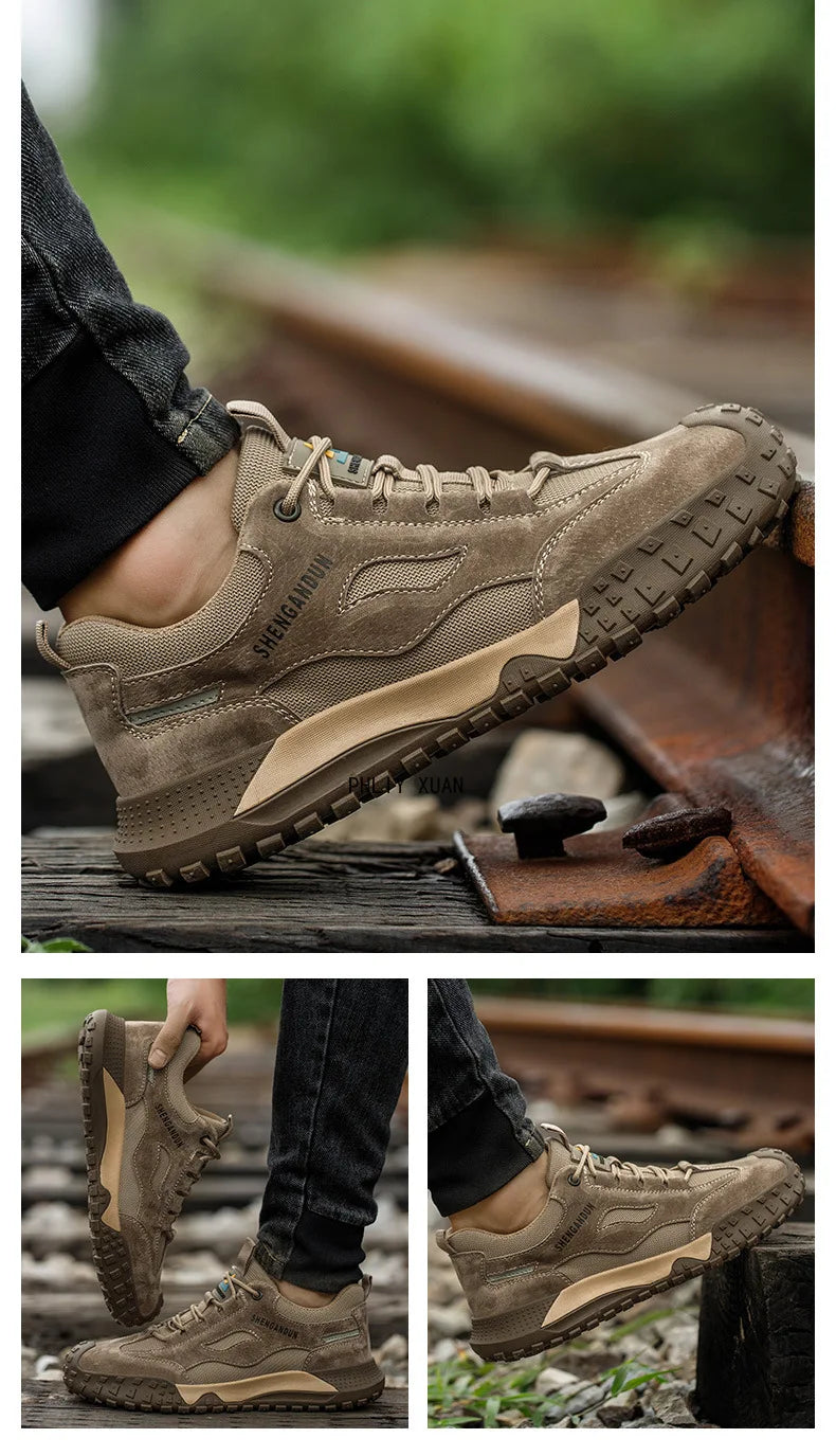 Fashion Steel Toe Cap Shoes For Men Anti Scalding Anti Smashing Wrok Safety Boots And Anti Puncture Protective Male Footwear