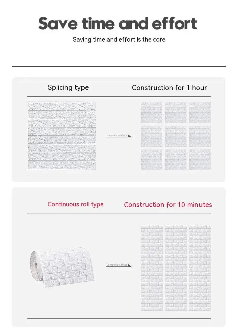 70cmx1/5/10m 3D Wallpaper Decoration Self-adhesive Antique Foam Brick Wallpaper Living Room Bedroom Waterproof 3d Wall Sticker