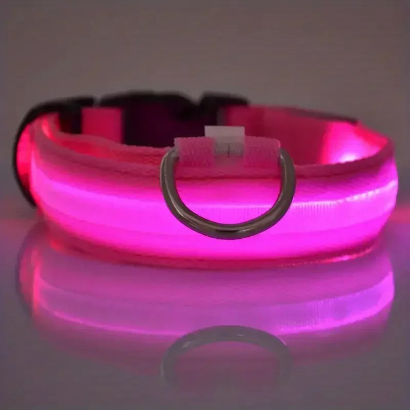 Light Up LED Pet Dog Collar Safety Night Walking Flashing Glow In The Dark LED Pet Dog Battery Collar Small Medium Large Dog