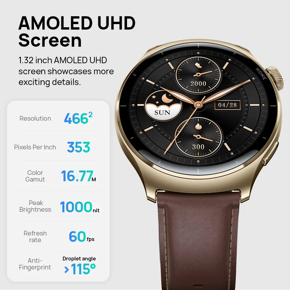 Mibro Lite3 Pro Smartwatch Global Version Metal Body Built-In GPS Bluetooth Call AMOLED Screen Men Women Watch For iOS Android