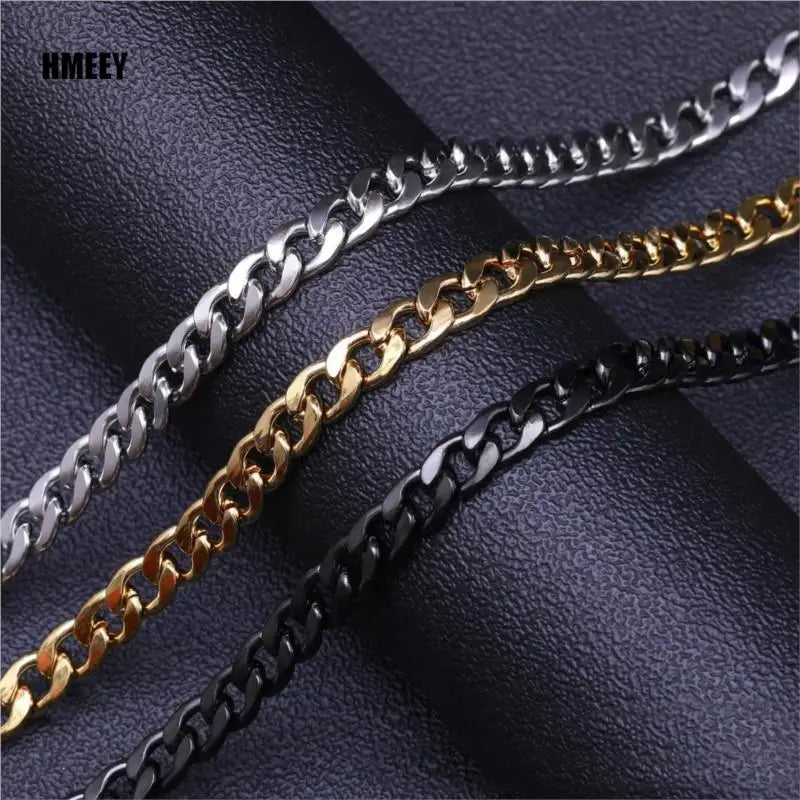 Hmeey Stainless Steel Chain Necklace Long Hip Hop for Women Men on The Neck Fashion Jewelry Gift Accessories Silver Color Choker