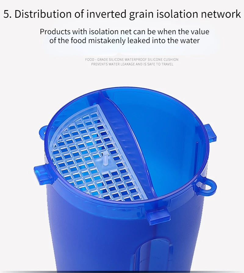 2 IN 1 Dog Cat Travel Water Bottle Food Container with Folding Silicone Bowl Outdoor Double Used Pet Water Bottle Feeding Bowls