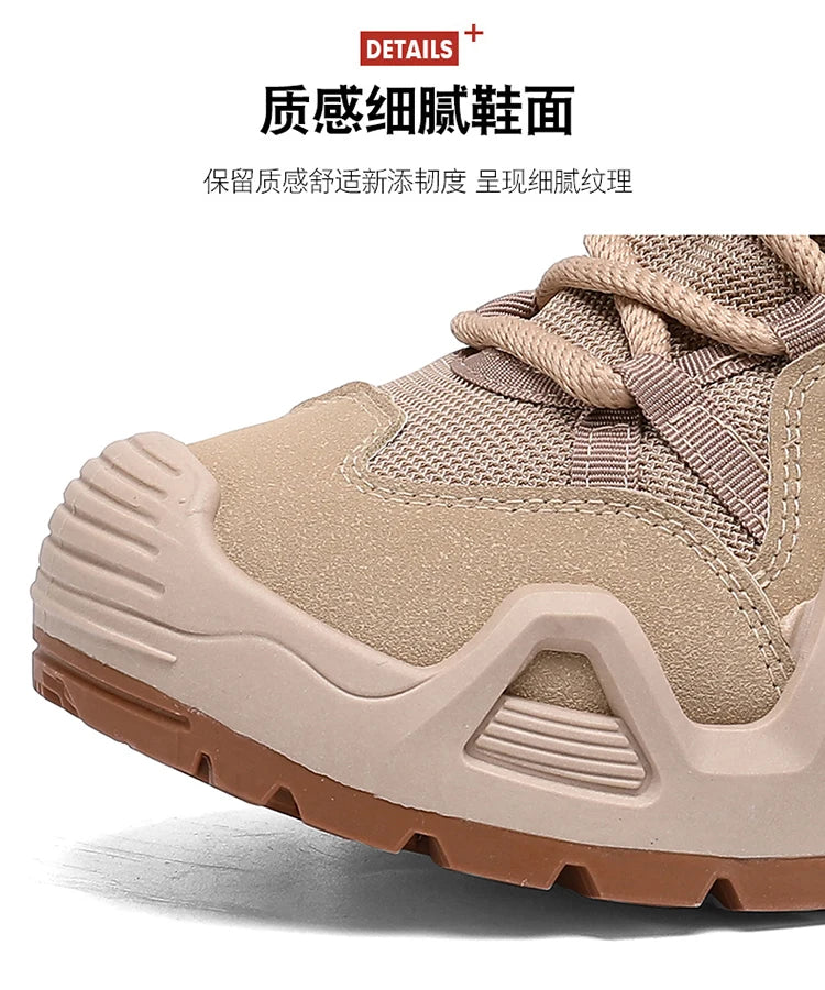 Men Tactical Boots with Straps for Combat Training Waterproof Straps Outdoor Hiking Breathable Shoes Multifunctional Motorcycle