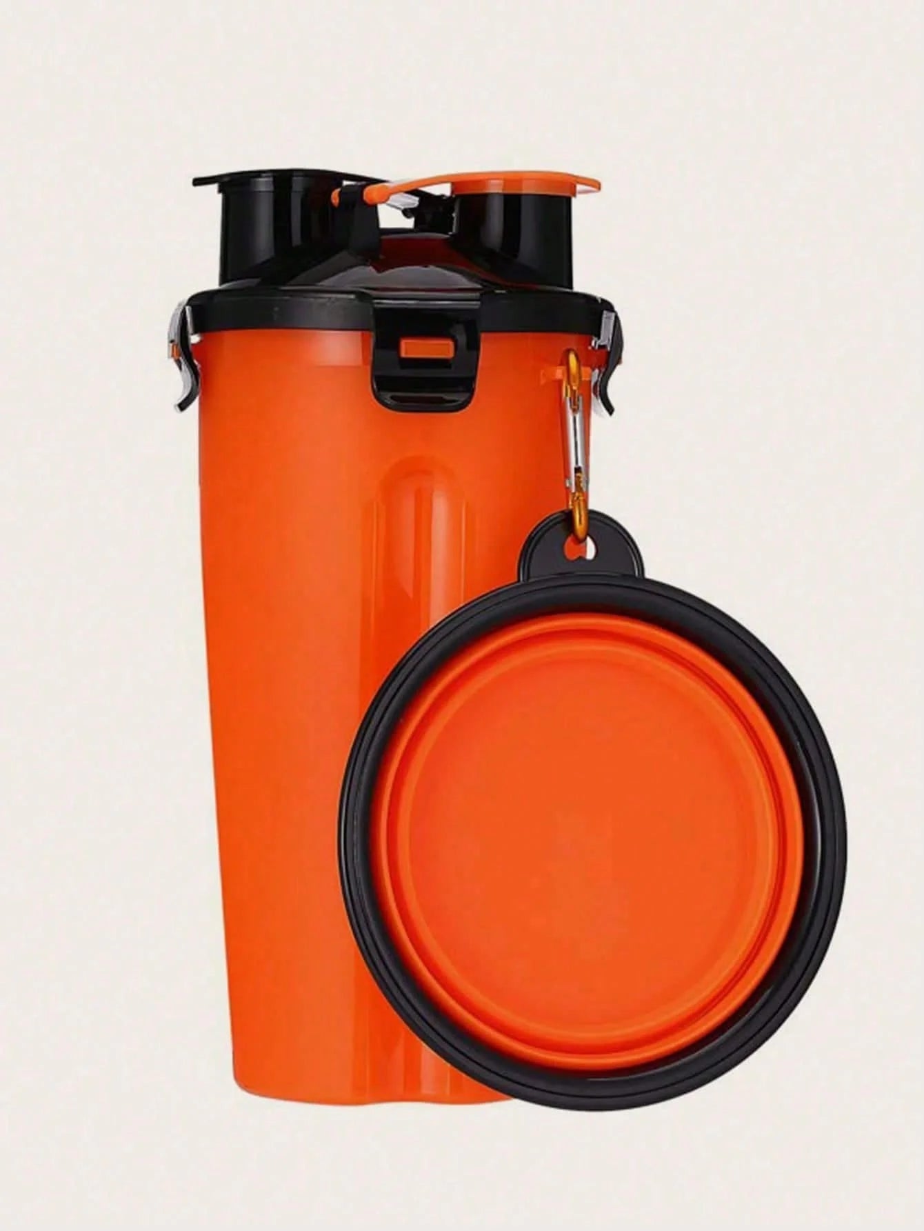 1set-Portable 2-in-1 dog water bottle with folding bowl, leak proof outdoor pet water dispenser