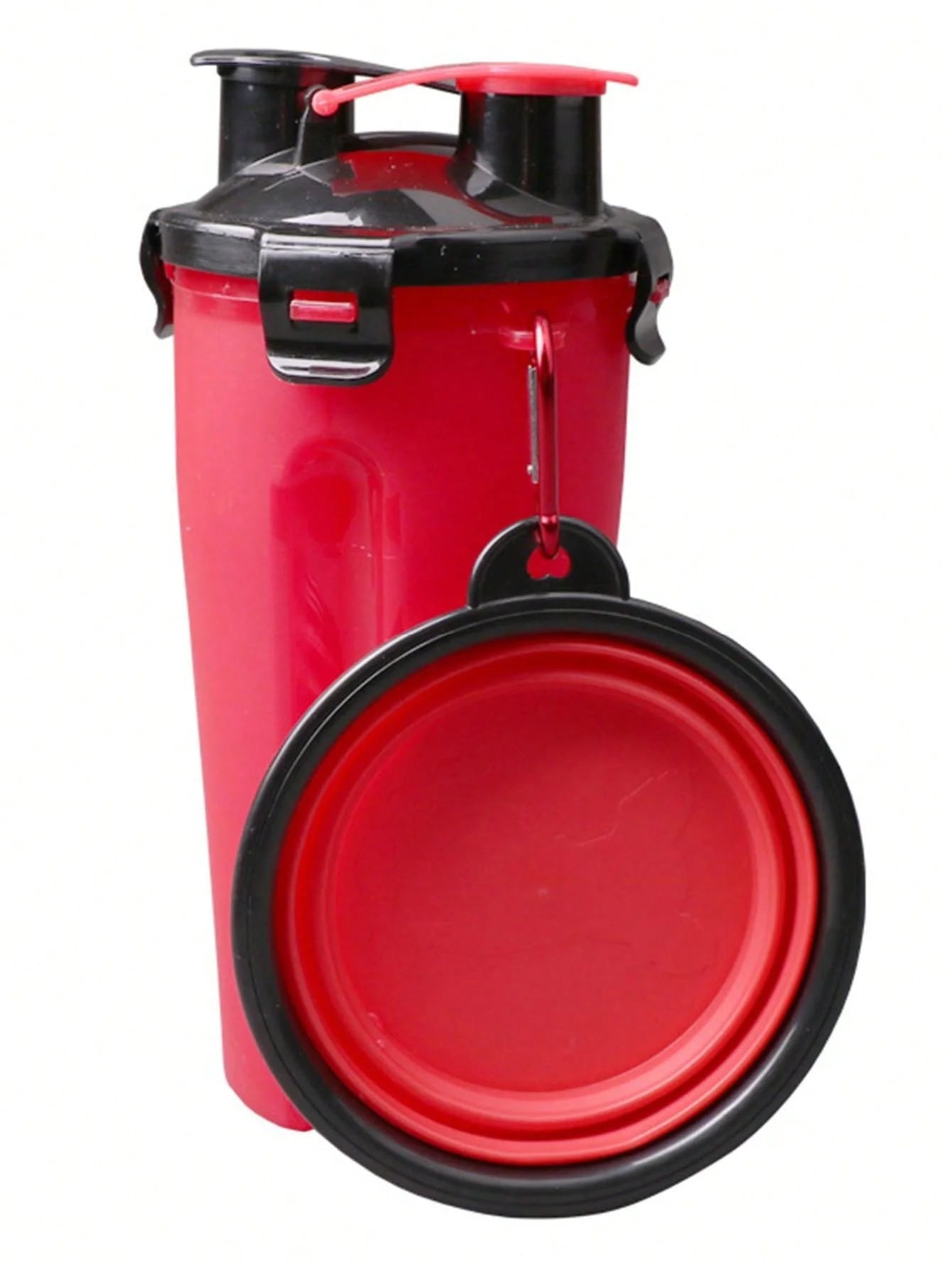 1set-Portable 2-in-1 dog water bottle with folding bowl, leak proof outdoor pet water dispenser