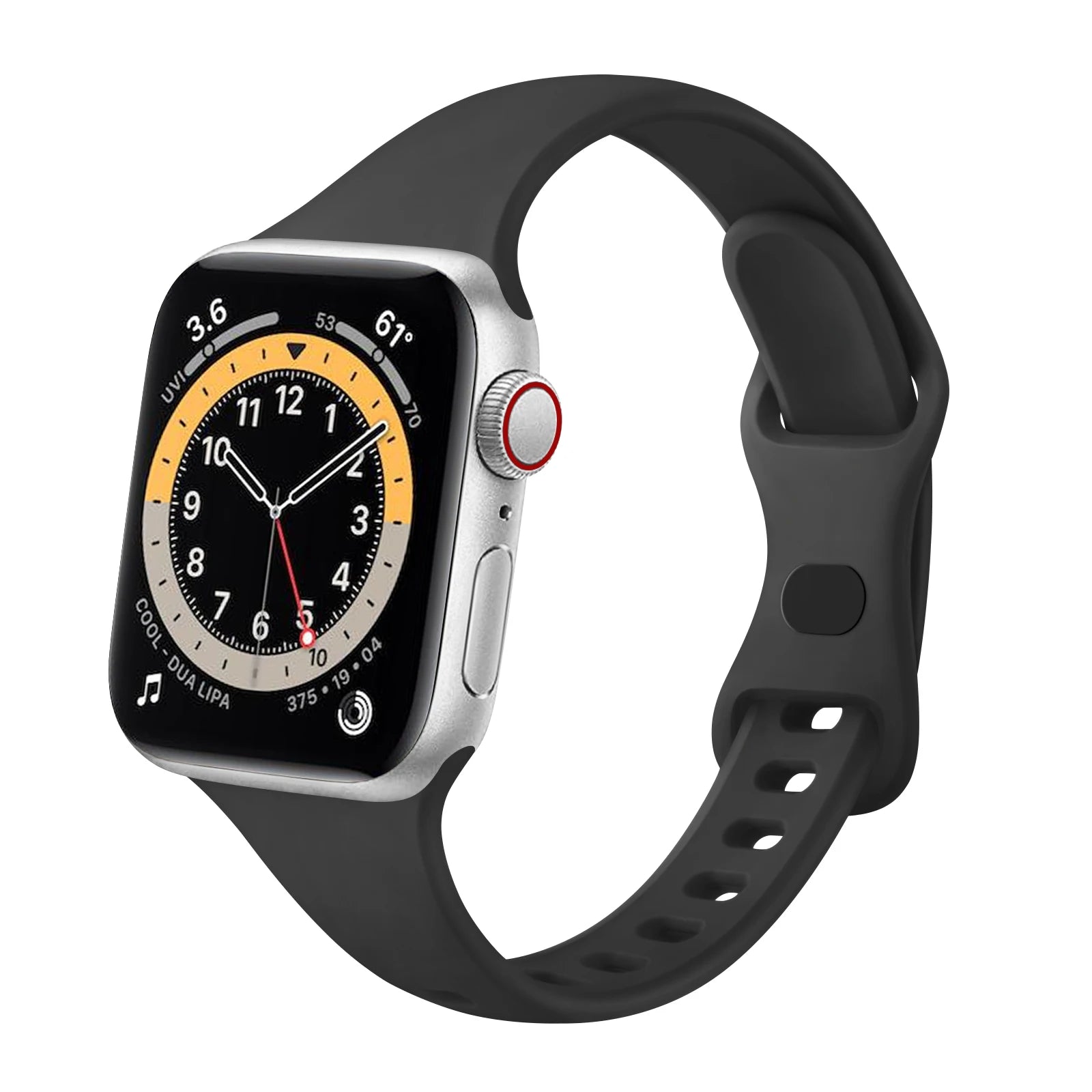 Silicone Slim Band For Apple Watch Band 49mm 46mm 45mm 41mm 44mm 40mm 38mm Strap Watchband Bracelet For iWatch 10 8 9 7 5 4 3 2