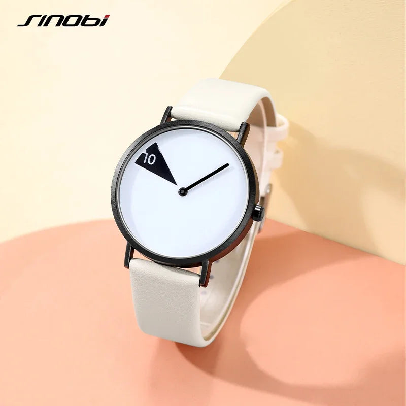 Sinobi Creative Women Watch Fashion Luxury Wristwatch Rotate Yellow Leather Band Ladies Watch Clock Montres Femme Reloj Mujer