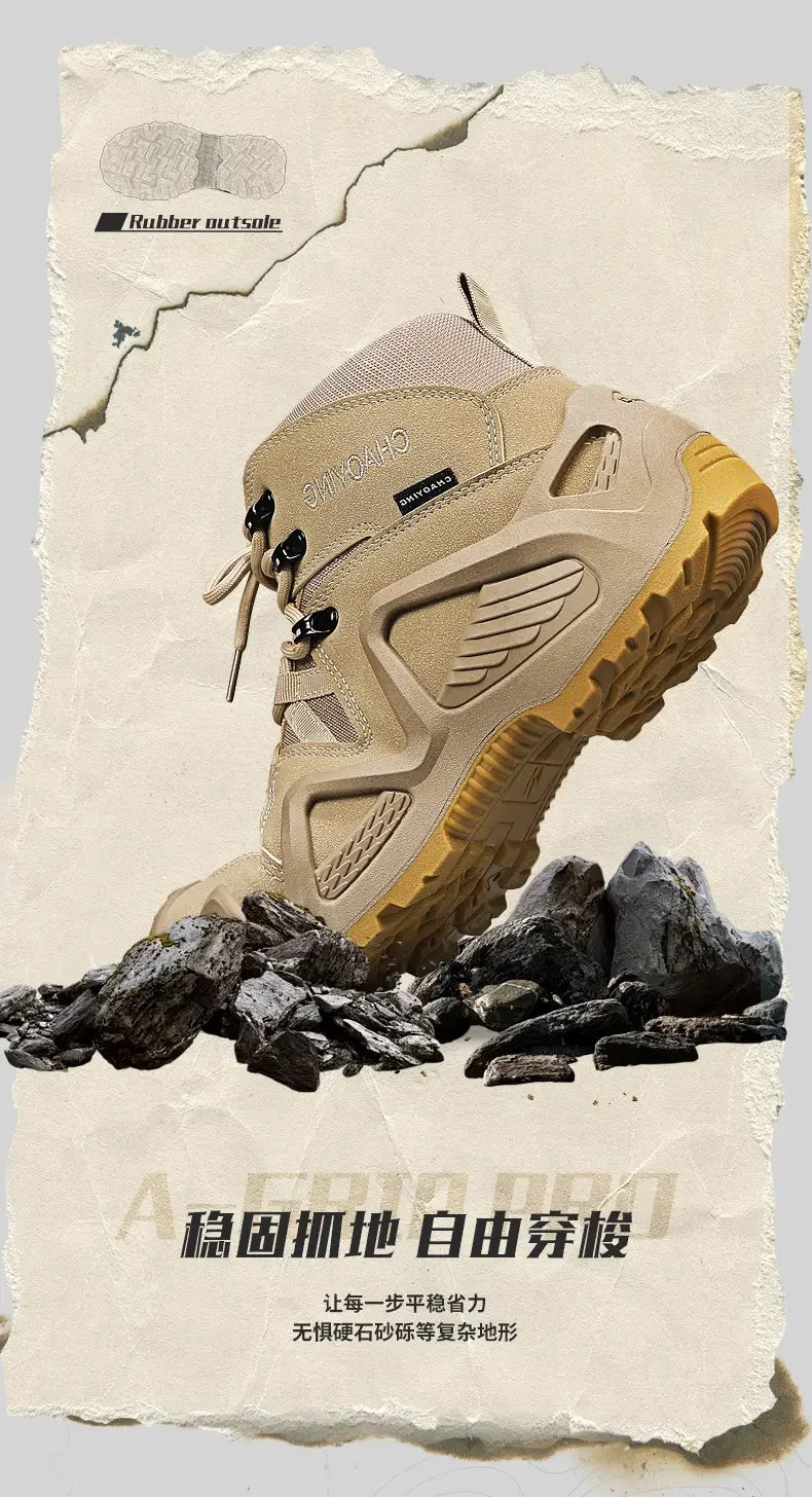 Men Tactical Boots with Straps for Combat Training Waterproof Straps Outdoor Hiking Breathable Shoes Multifunctional Motorcycle