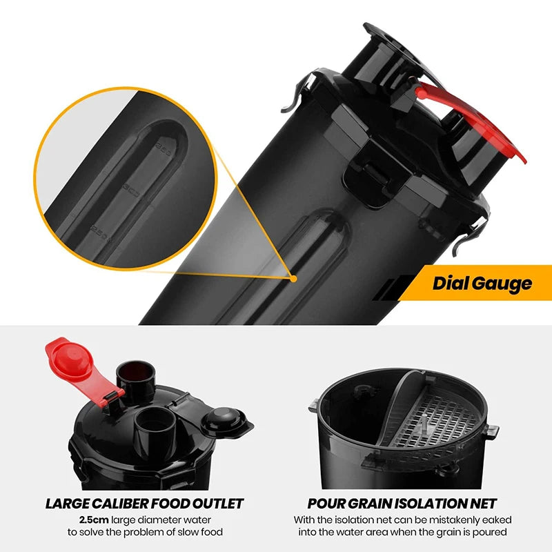 2 IN 1 Dog Cat Travel Water Bottle Food Container with Folding Silicone Bowl Outdoor Double Used Pet Water Bottle Feeding Bowls