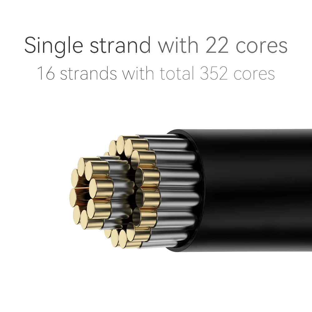 QKZ Q1 MAX 16 Stand 352 Cores OFC Silver Plated MMCX QDC KZ C Pin Earphone Upgrade Cable for QKZ HBB ZXT AS16 PRO ZSN PRO X PR1