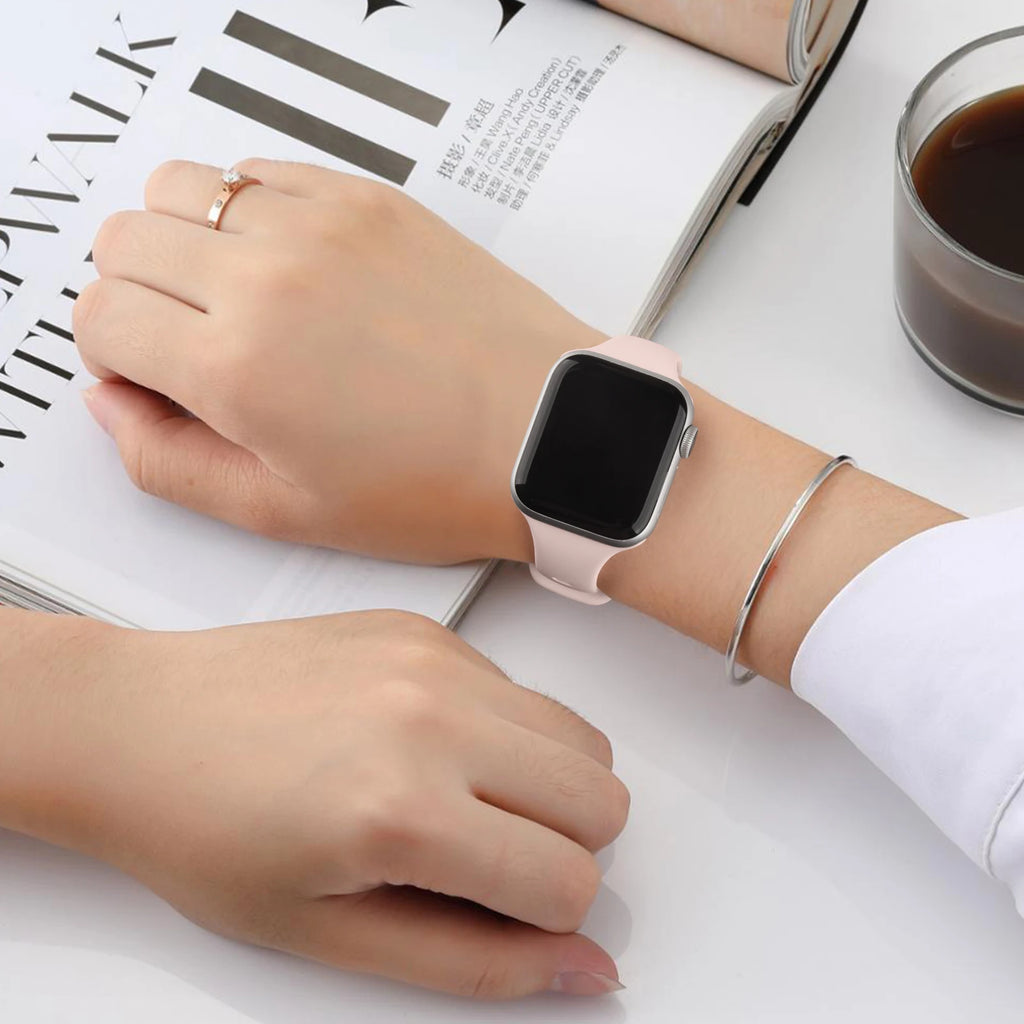 Silicone Slim Band For Apple Watch Band 49mm 46mm 45mm 41mm 44mm 40mm 38mm Strap Watchband Bracelet For iWatch 10 8 9 7 5 4 3 2