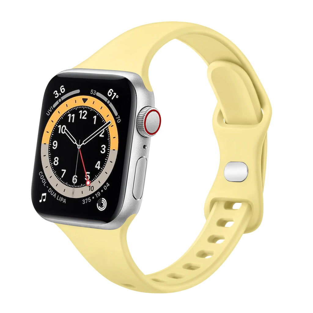 Silicone Slim Band For Apple Watch Band 49mm 46mm 45mm 41mm 44mm 40mm 38mm Strap Watchband Bracelet For iWatch 10 8 9 7 5 4 3 2