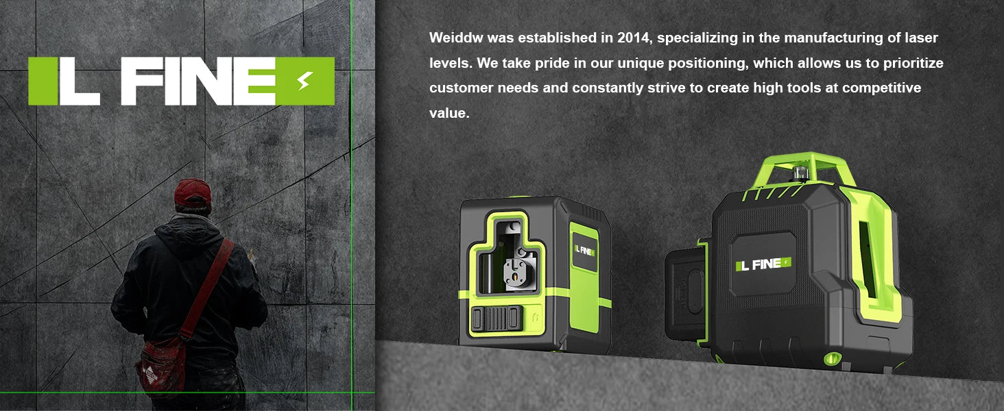 Lfine Laser Level 2 Lines Cross Green Level Laser Horizontal Vertical Nivel Laser automatic 360°Self-Leveling laser level Tools