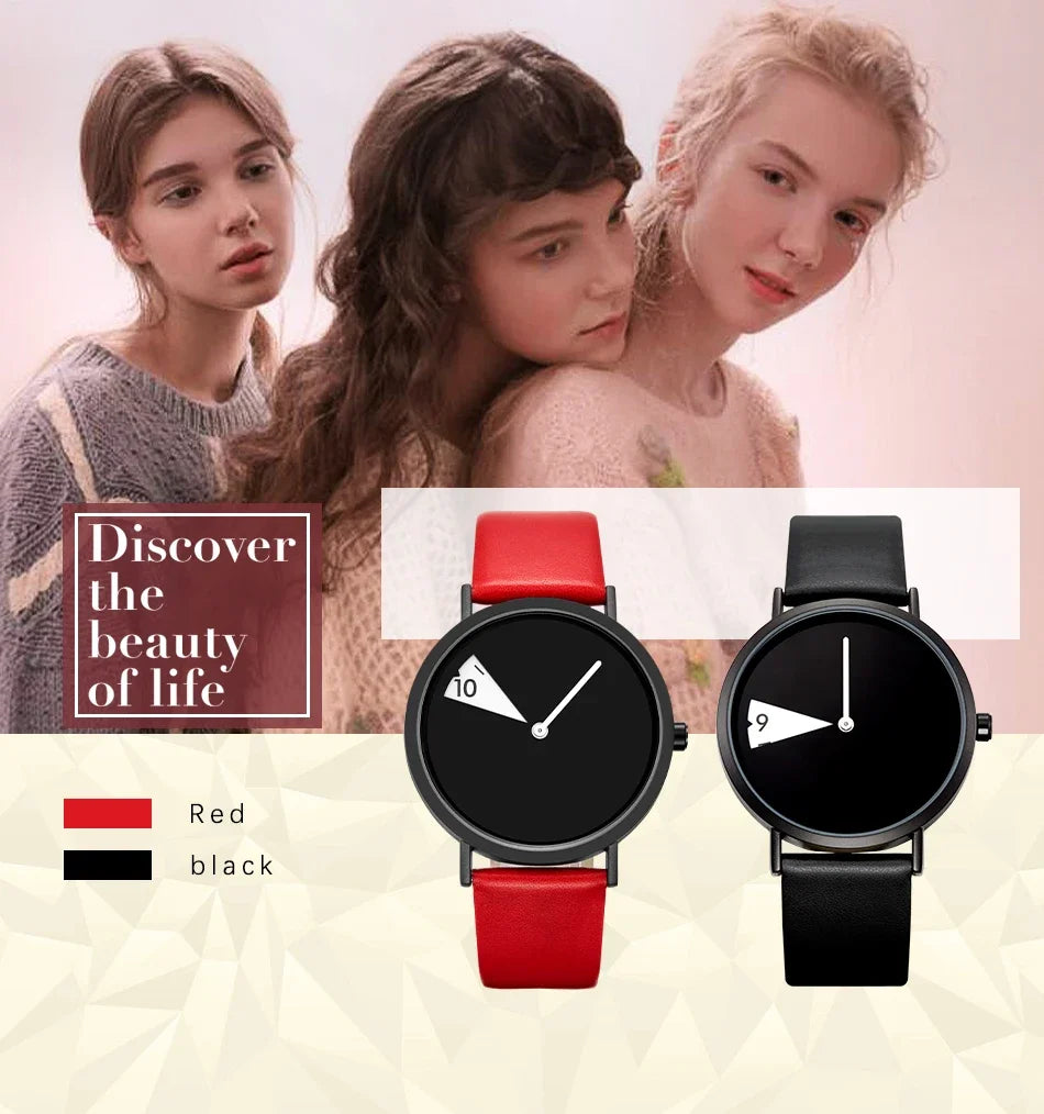 Sinobi Creative Women Watch Fashion Luxury Wristwatch Rotate Yellow Leather Band Ladies Watch Clock Montres Femme Reloj Mujer