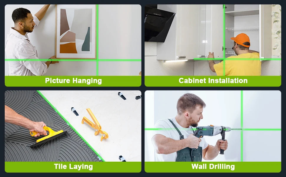 Lfine Laser Level 2 Lines Cross Green Level Laser Horizontal Vertical Nivel Laser automatic 360°Self-Leveling laser level Tools