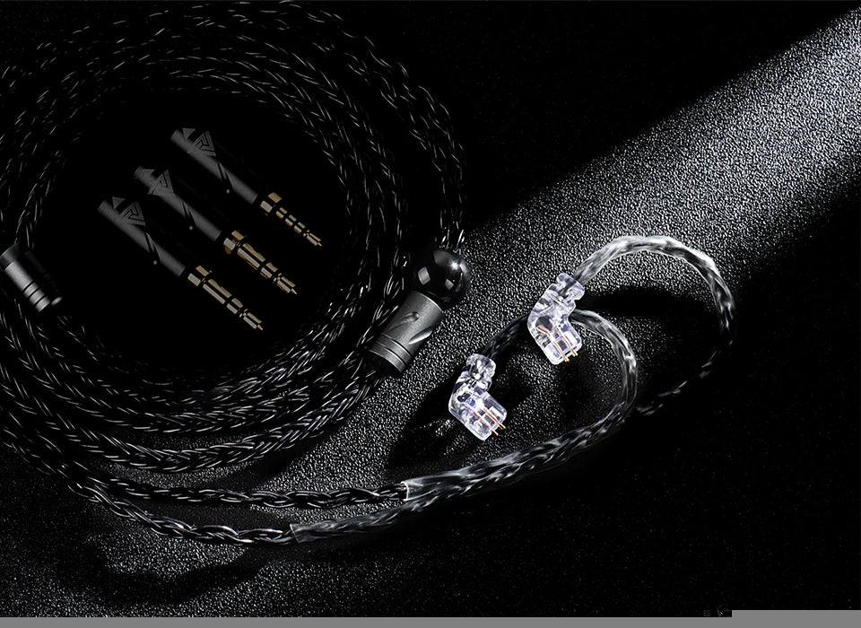 QKZ Q1 MAX 16 Stand 352 Cores OFC Silver Plated MMCX QDC KZ C Pin Earphone Upgrade Cable for QKZ HBB ZXT AS16 PRO ZSN PRO X PR1