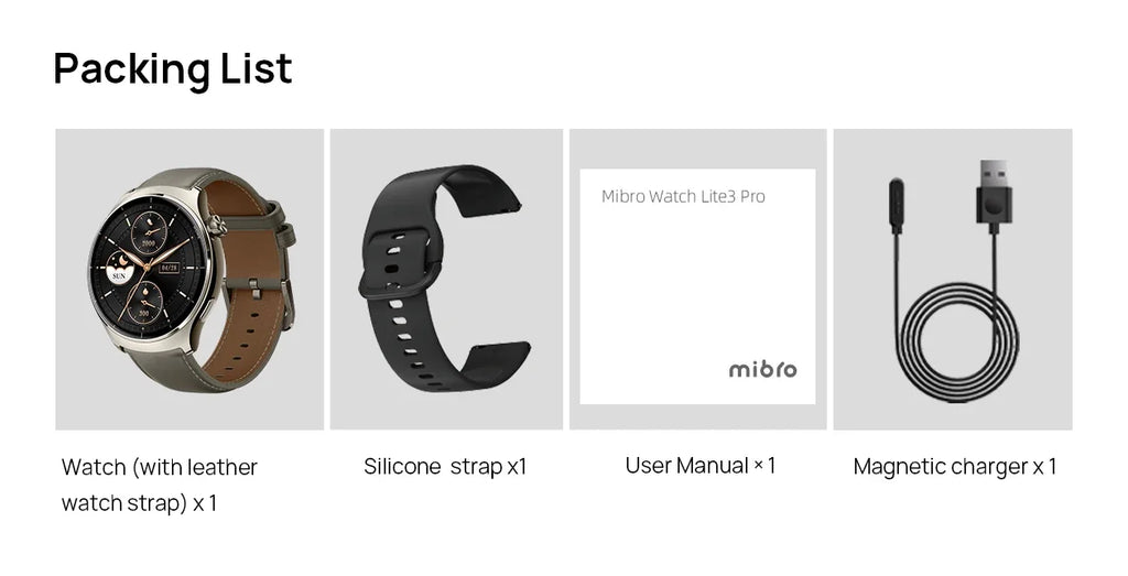 Mibro Lite3 Pro Smartwatch Global Version Metal Body Built-In GPS Bluetooth Call AMOLED Screen Men Women Watch For iOS Android