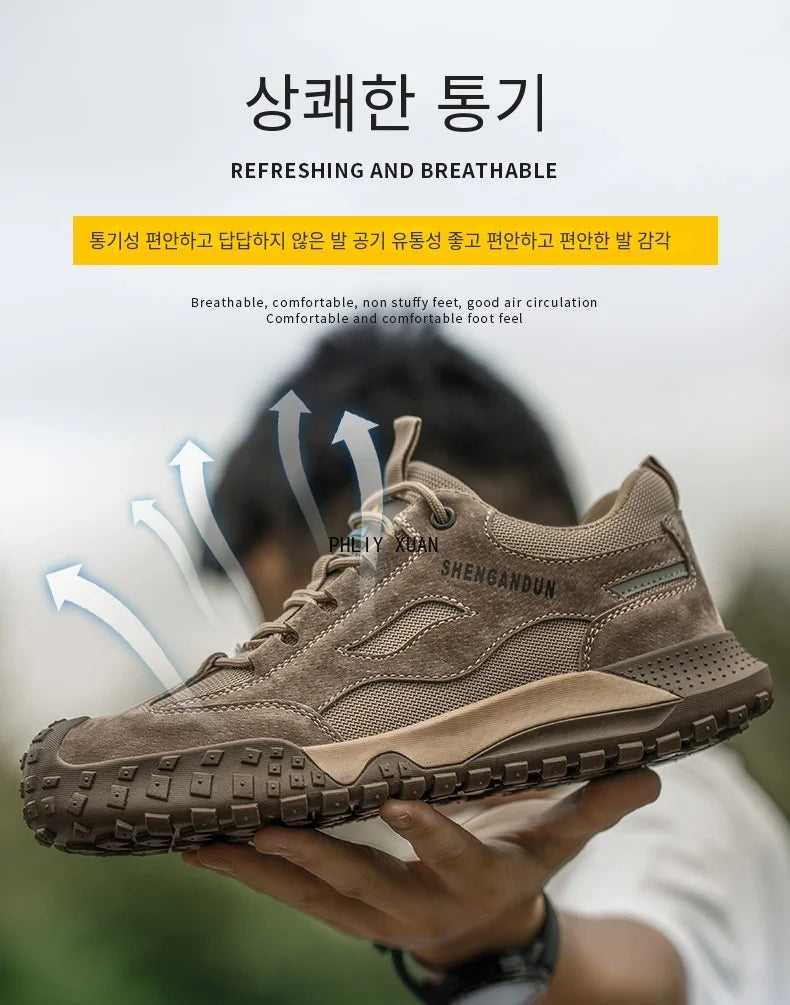 Fashion Steel Toe Cap Shoes For Men Anti Scalding Anti Smashing Wrok Safety Boots And Anti Puncture Protective Male Footwear