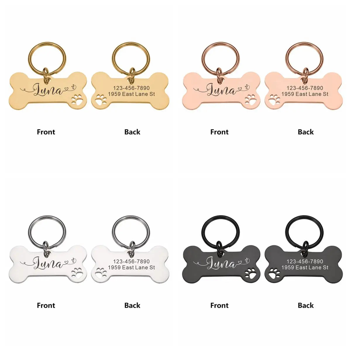 1pc Creative Custom Text The name of the love wavy line Personalized Dog Tags Customized Dog Collar With Name For Dog Tag Name