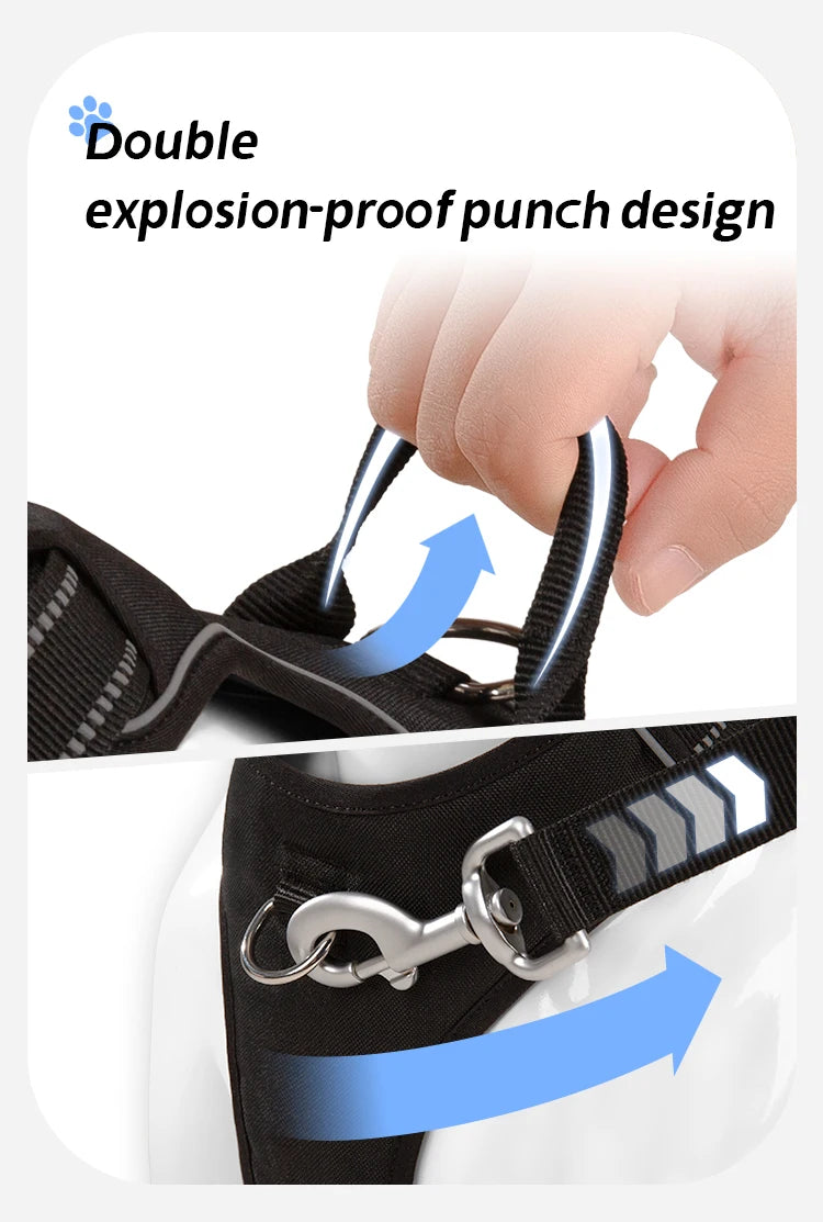 SMALL COMBINATION Dog Harness No Pull Reflective Pet Dog Chest Harness Adjustable for Small Medium Large Dogs Outdoor Walking