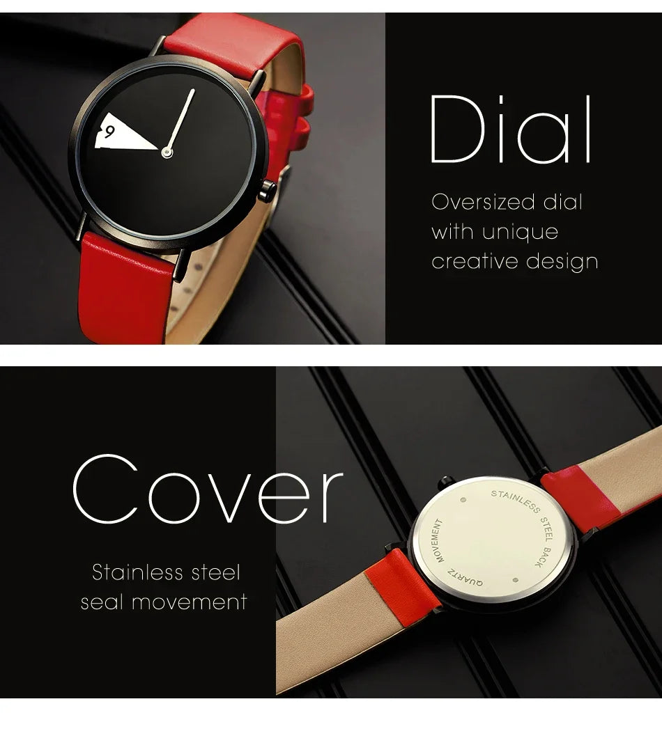 Sinobi Creative Women Watch Fashion Luxury Wristwatch Rotate Yellow Leather Band Ladies Watch Clock Montres Femme Reloj Mujer