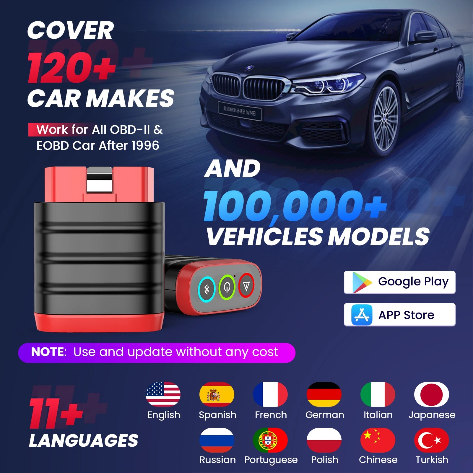 THINKCAR Thinkdiag Mini Bluetooth OBD2 Scanner Diagnostic Tool Full-System Car Scanner Check Engine Light Fault Code Reader Tool