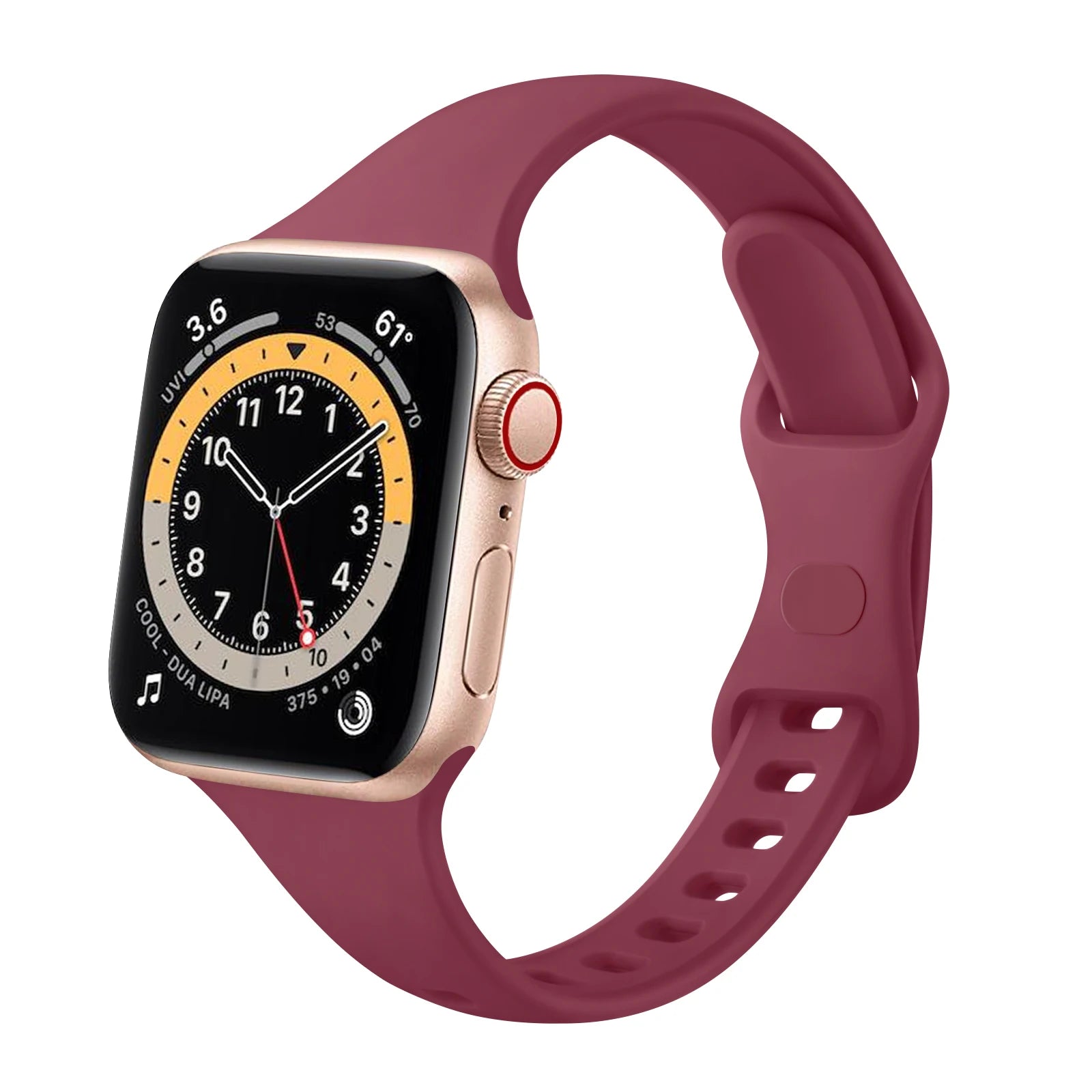 Silicone Slim Band For Apple Watch Band 49mm 46mm 45mm 41mm 44mm 40mm 38mm Strap Watchband Bracelet For iWatch 10 8 9 7 5 4 3 2