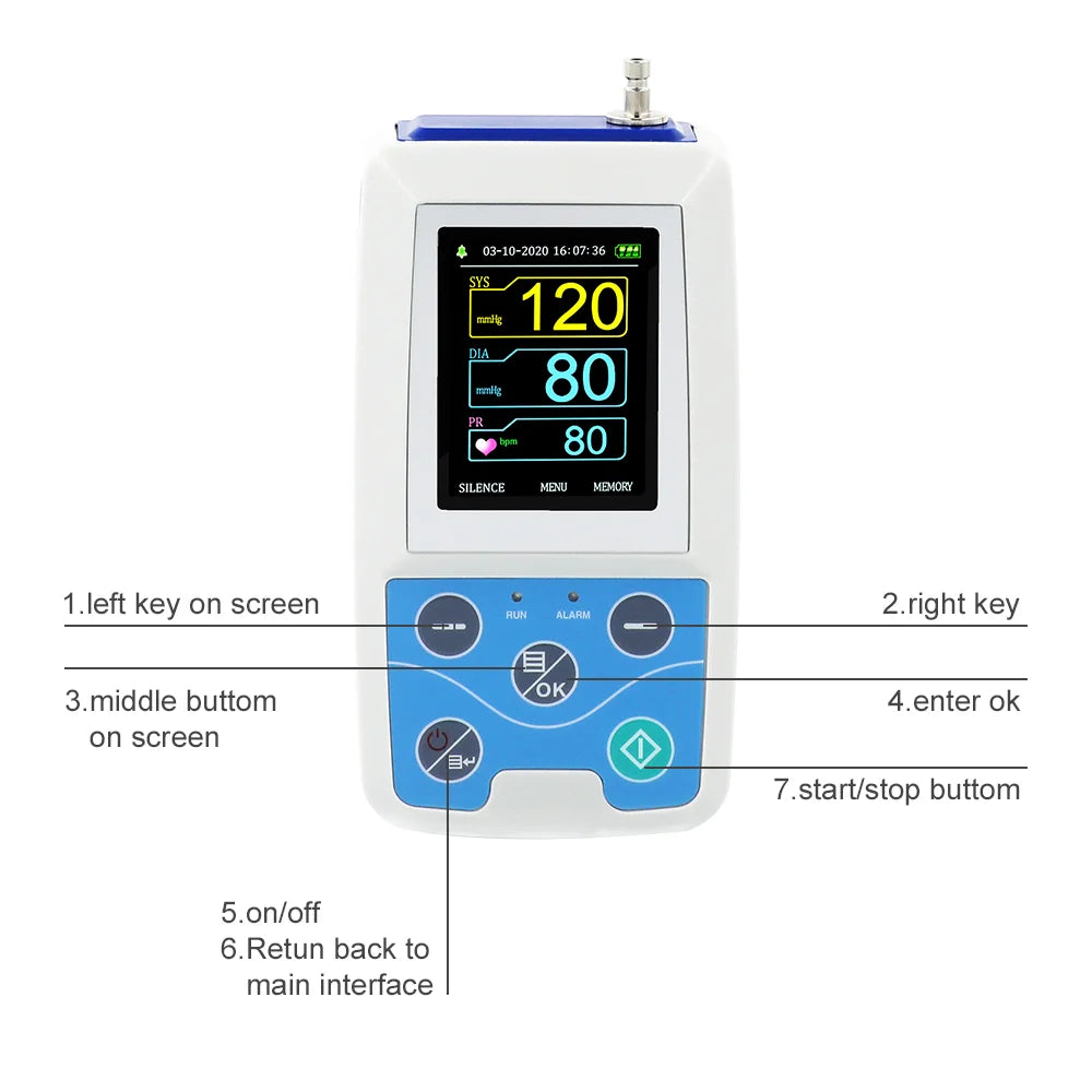 CONTEC ABPM50 Arm Ambulatory Blood Pressure Monitor 24hours NIBP Holter + Adult,Child ,Large ,3 Cuffs, Free PC Software