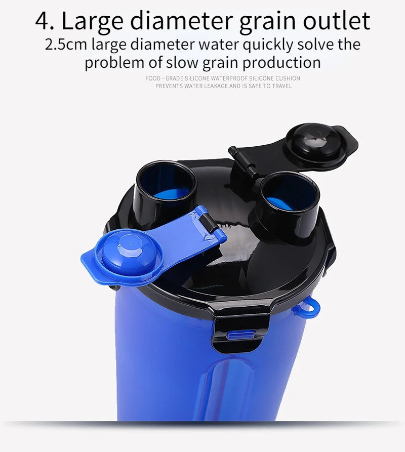 2 IN 1 Dog Cat Travel Water Bottle Food Container with Folding Silicone Bowl Outdoor Double Used Pet Water Bottle Feeding Bowls