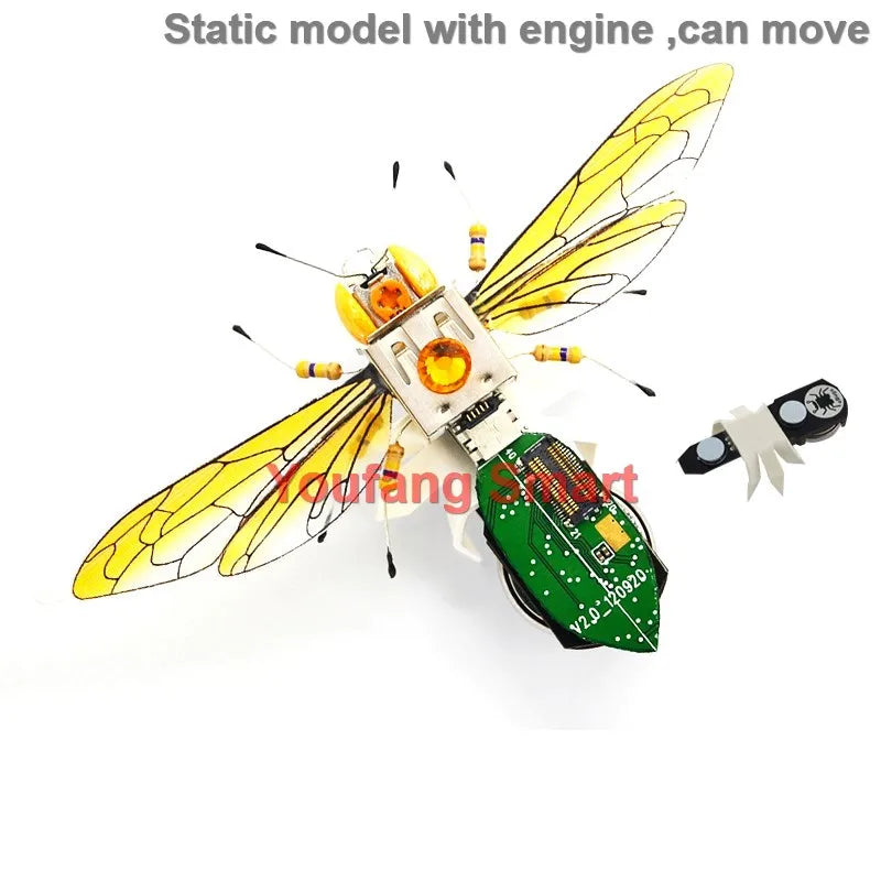 STEAM DIY Robotic Insects Science Invention Electronic Animal for School Competition Non-soldered DIY Kit Stem Toys Robot Animal