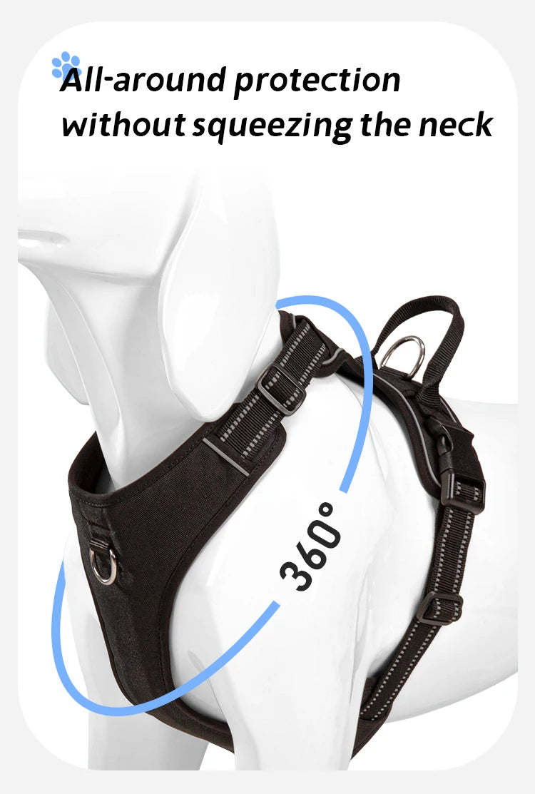 SMALL COMBINATION Dog Harness No Pull Reflective Pet Dog Chest Harness Adjustable for Small Medium Large Dogs Outdoor Walking