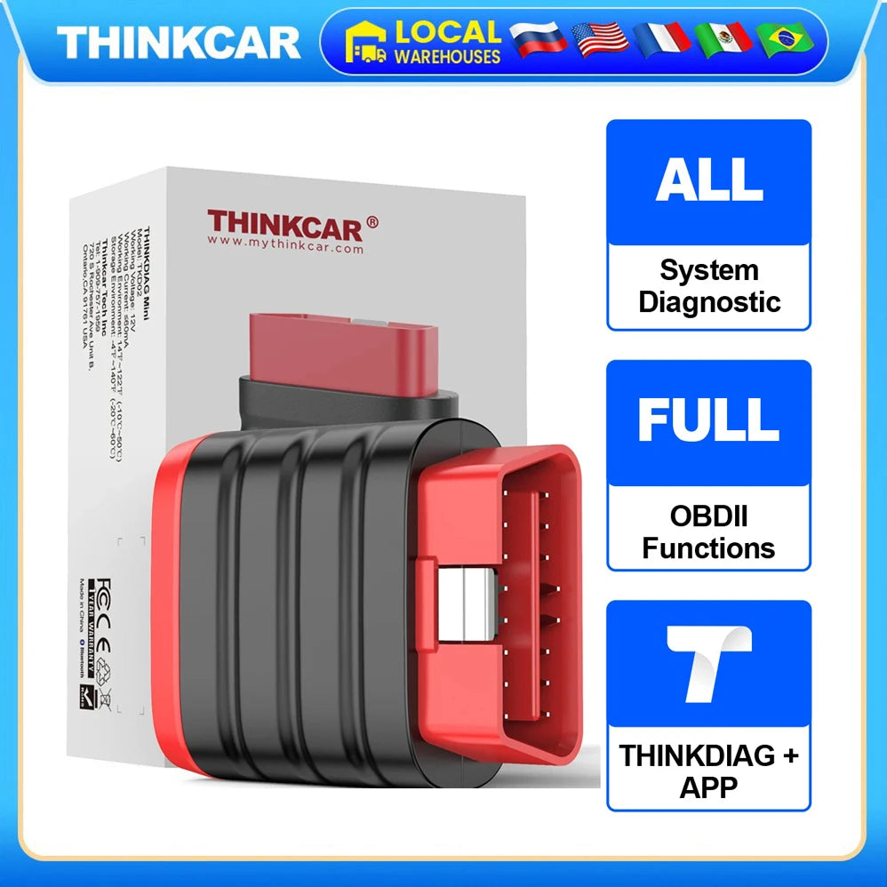 THINKCAR Thinkdiag Mini Bluetooth OBD2 Scanner Diagnostic Tool Full-System Car Scanner Check Engine Light Fault Code Reader Tool