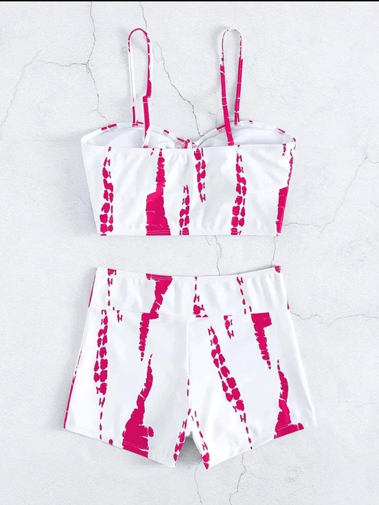 Drawstring Front Shorts Bikinis 2025 High Waist Swimsuit Women Swimwear Female Bathers Bathing Swimming Swim Suit Beachwear